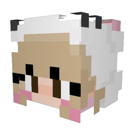 katitonini Minecraft avatar head, 3D render