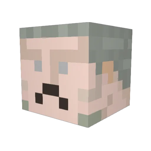 katoke_k Minecraft avatar head, 3D render
