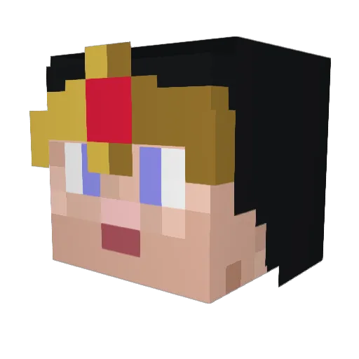katsuchan_ Minecraft avatar head, 3D render