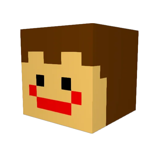 katsuuki Minecraft avatar head, 3D render