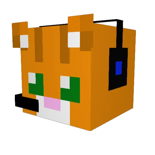 kattzilla Minecraft avatar head, 3D render