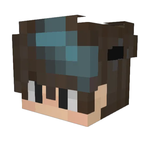 katzunie Minecraft avatar head, 3D render