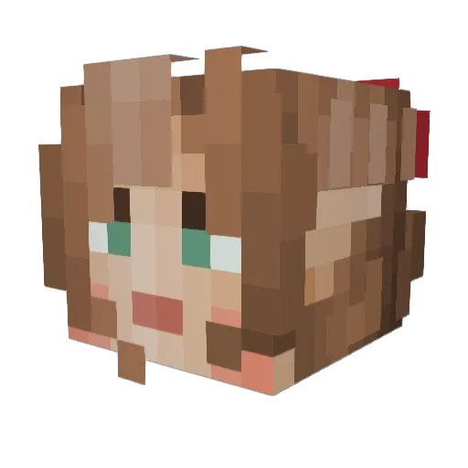 kauanni Minecraft avatar head, 3D render