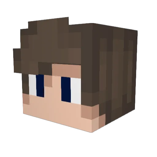 kaufik Minecraft avatar head, 3D render