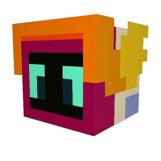 kawaaa_ Minecraft avatar head, 3D render