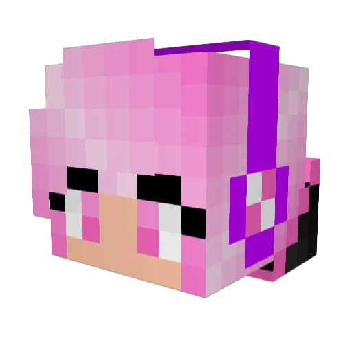 kawaii_diva Minecraft avatar head, 3D render