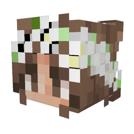 kawaiiblack Minecraft avatar head, 3D render
