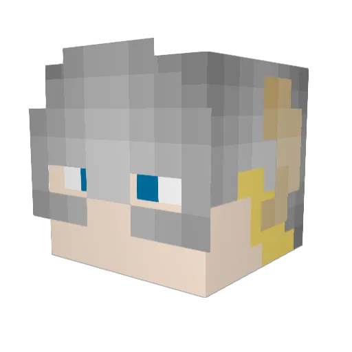 kawashirocraft Minecraft avatar head, 3D render