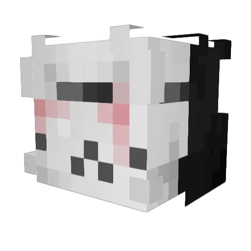 kaxse Minecraft avatar head, 3D render
