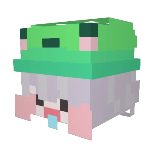 kaxsi Minecraft avatar head, 3D render