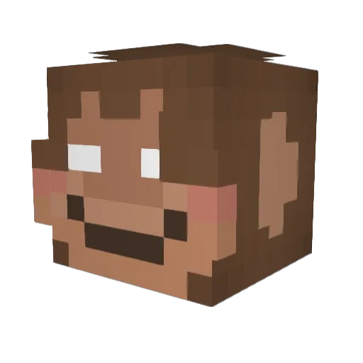 kaykkjj Minecraft avatar head, 3D render