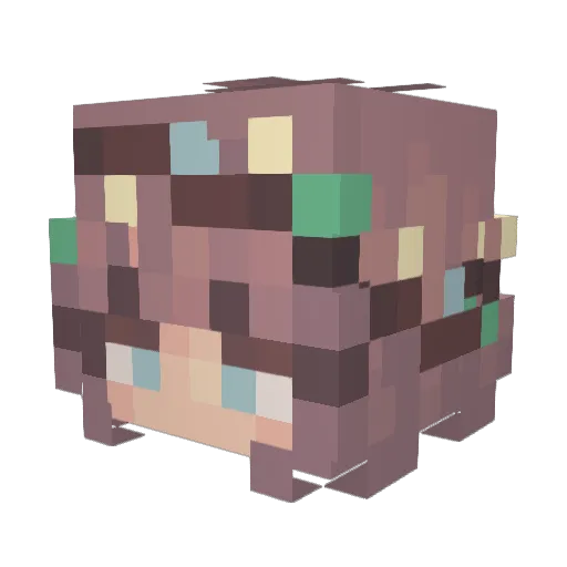 kayladacat Minecraft avatar head, 3D render