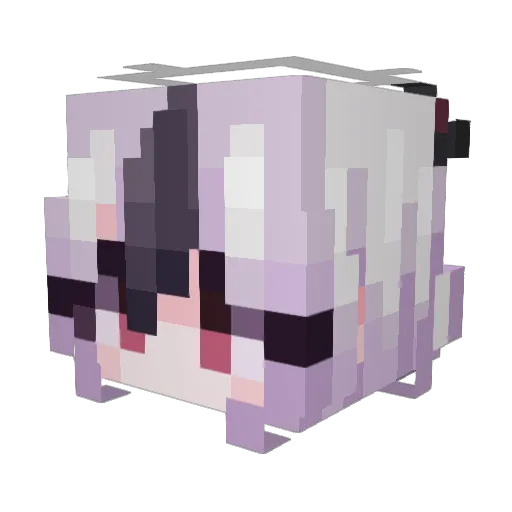 kayokoneko Minecraft avatar head, 3D render