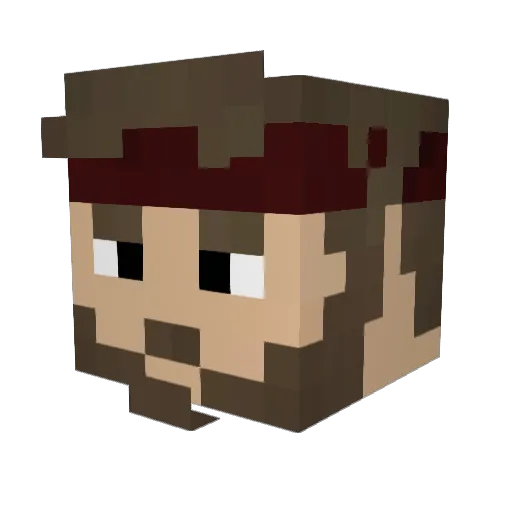 kazamiki Minecraft avatar head, 3D render