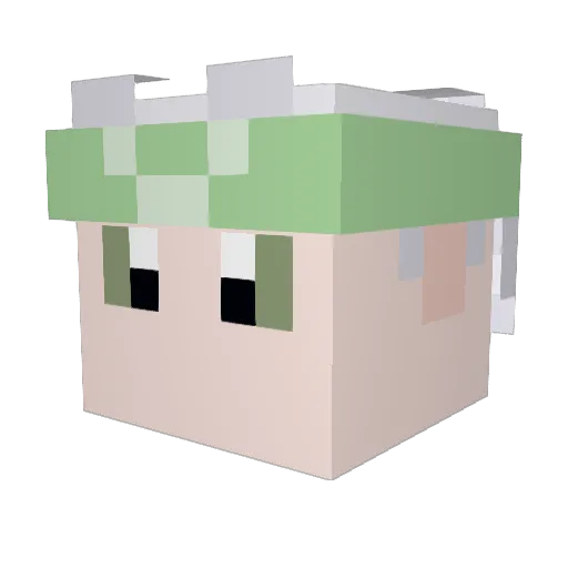 kaze06 Minecraft avatar head, 3D render