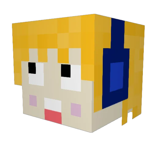 kaze_super Minecraft avatar head, 3D render