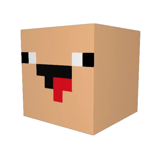 kaziidk Minecraft avatar head, 3D render