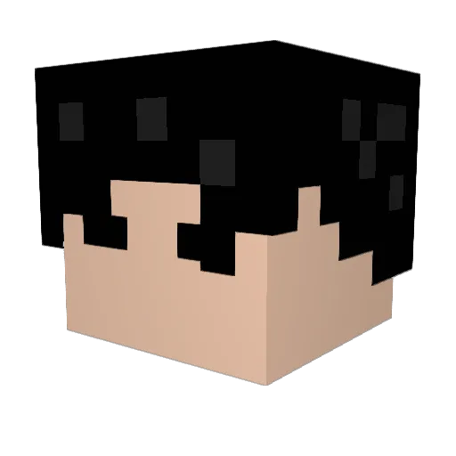 kazupopo Minecraft avatar head, 3D render