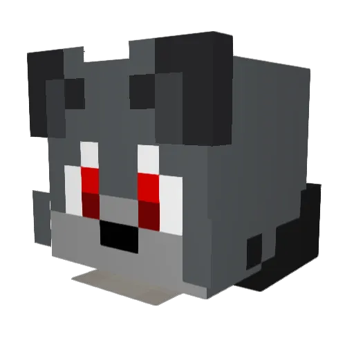 kazziewolf Minecraft avatar head, 3D render