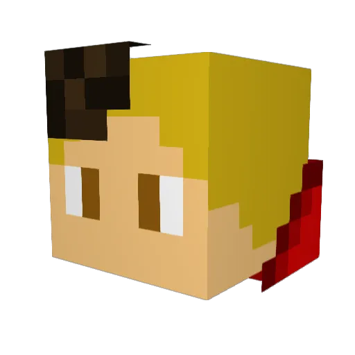 kban Minecraft avatar head, 3D render