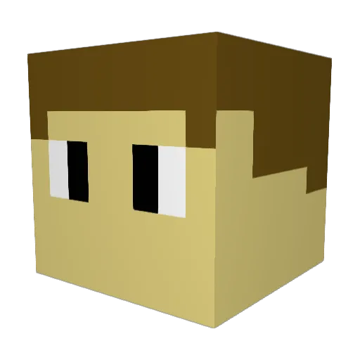 kcam123e Minecraft avatar head, 3D render