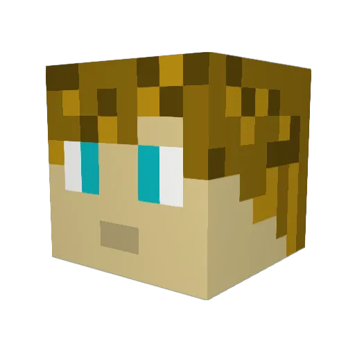 kcearns Minecraft avatar head, 3D render