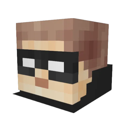 kddarrin Minecraft avatar head, 3D render