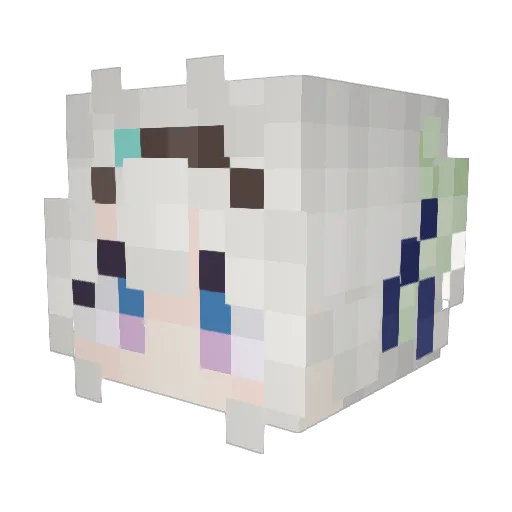 kdkkk Minecraft avatar head, 3D render
