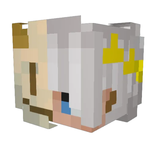 keVzu Minecraft avatar head, 3D render
