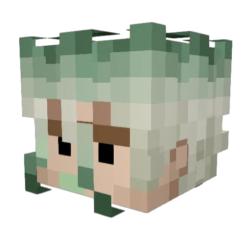 kecklez Minecraft avatar head, 3D render