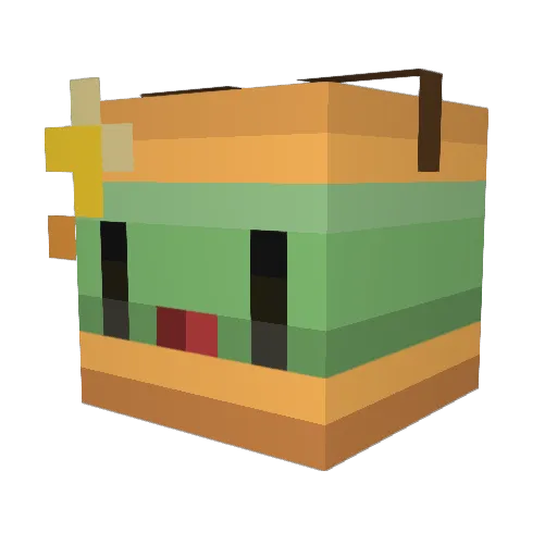 kedarugi Minecraft avatar head, 3D render
