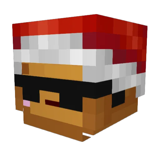 kedq Minecraft avatar head, 3D render