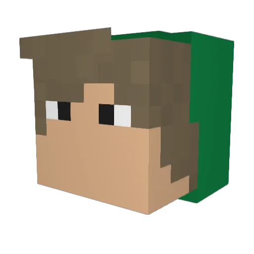 kefus Minecraft avatar head, 3D render