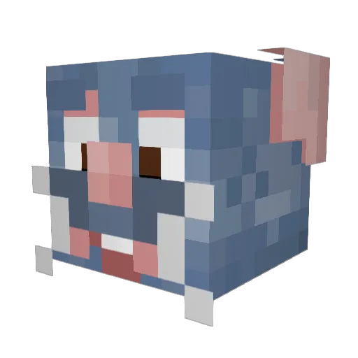 kekeilf Minecraft avatar head, 3D render
