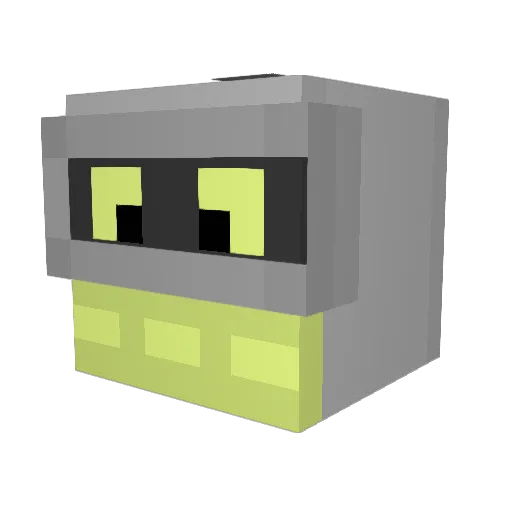 kekusha Minecraft avatar head, 3D render