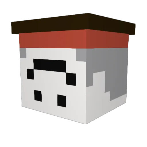 keleranged Minecraft avatar head, 3D render