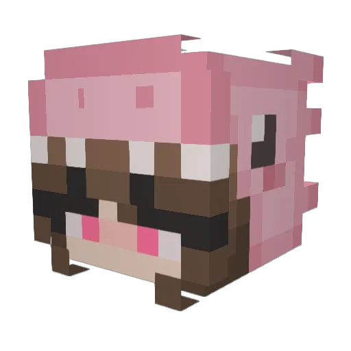 kelhi Minecraft avatar head, 3D render