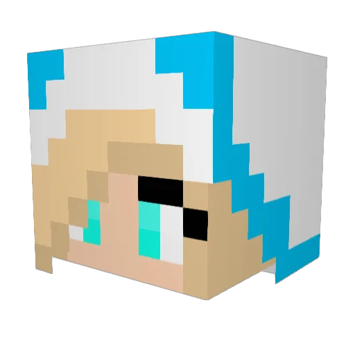 kellyanyan Minecraft avatar head, 3D render