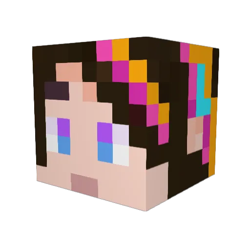 kelseachan Minecraft avatar head, 3D render