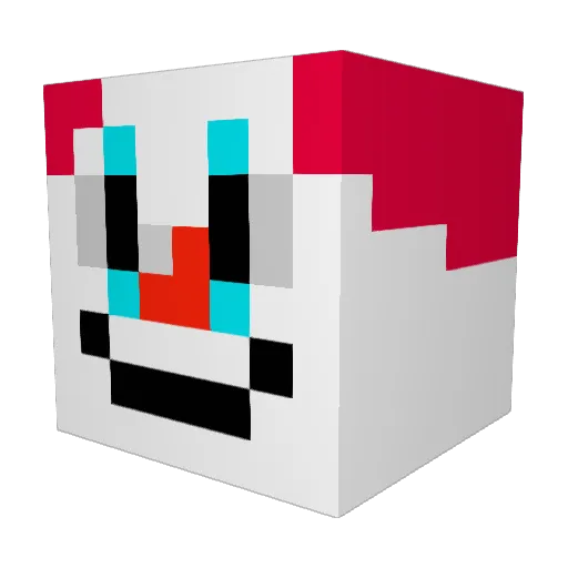 kelvincx Minecraft avatar head, 3D render