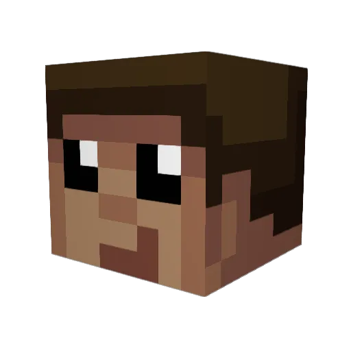 kemit Minecraft avatar head, 3D render