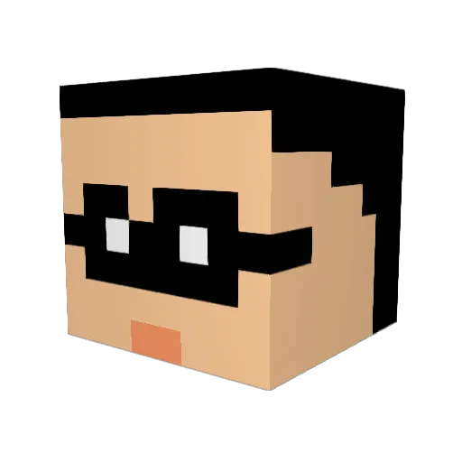 ken1rou Minecraft avatar head, 3D render