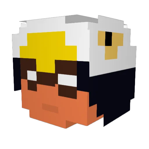 kenj1s Minecraft avatar head, 3D render