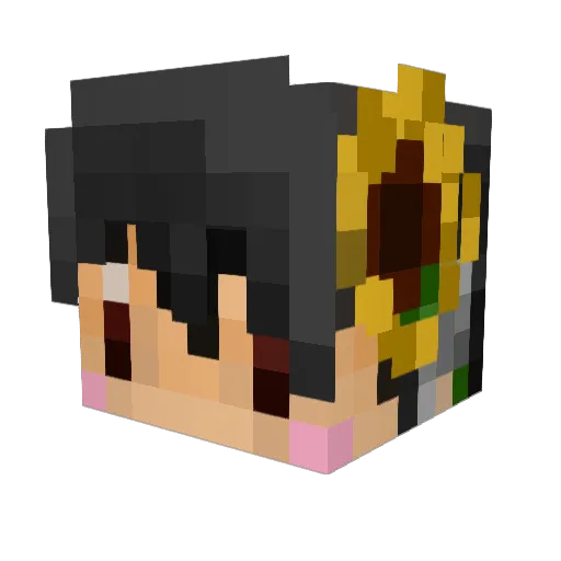 kennzou Minecraft avatar head, 3D render