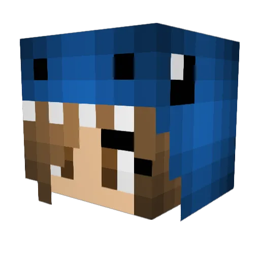 kenzkat Minecraft avatar head, 3D render