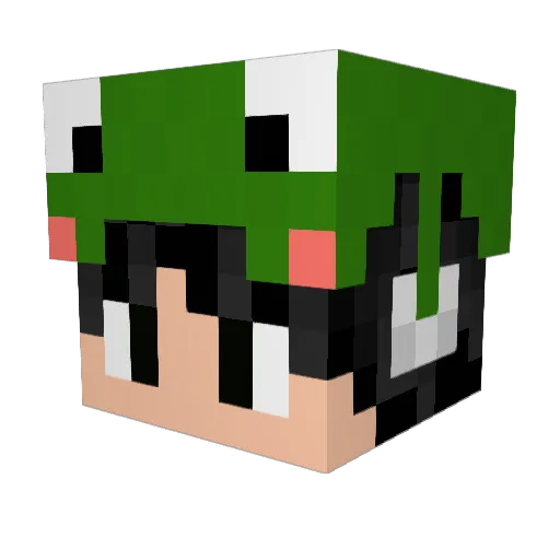 kerokerori Minecraft avatar head, 3D render