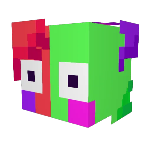 kerrfluffs Minecraft avatar head, 3D render