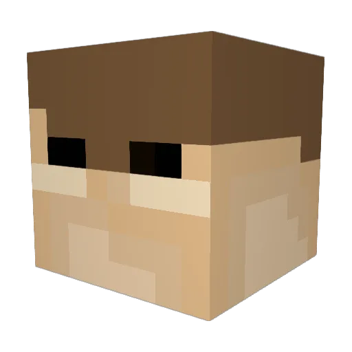 kev3block Minecraft avatar head, 3D render