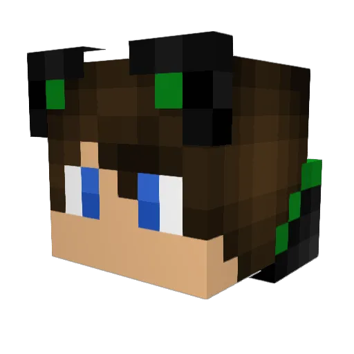 kevineko Minecraft avatar head, 3D render