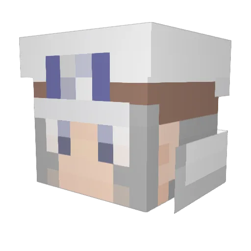 key_026 Minecraft avatar head, 3D render